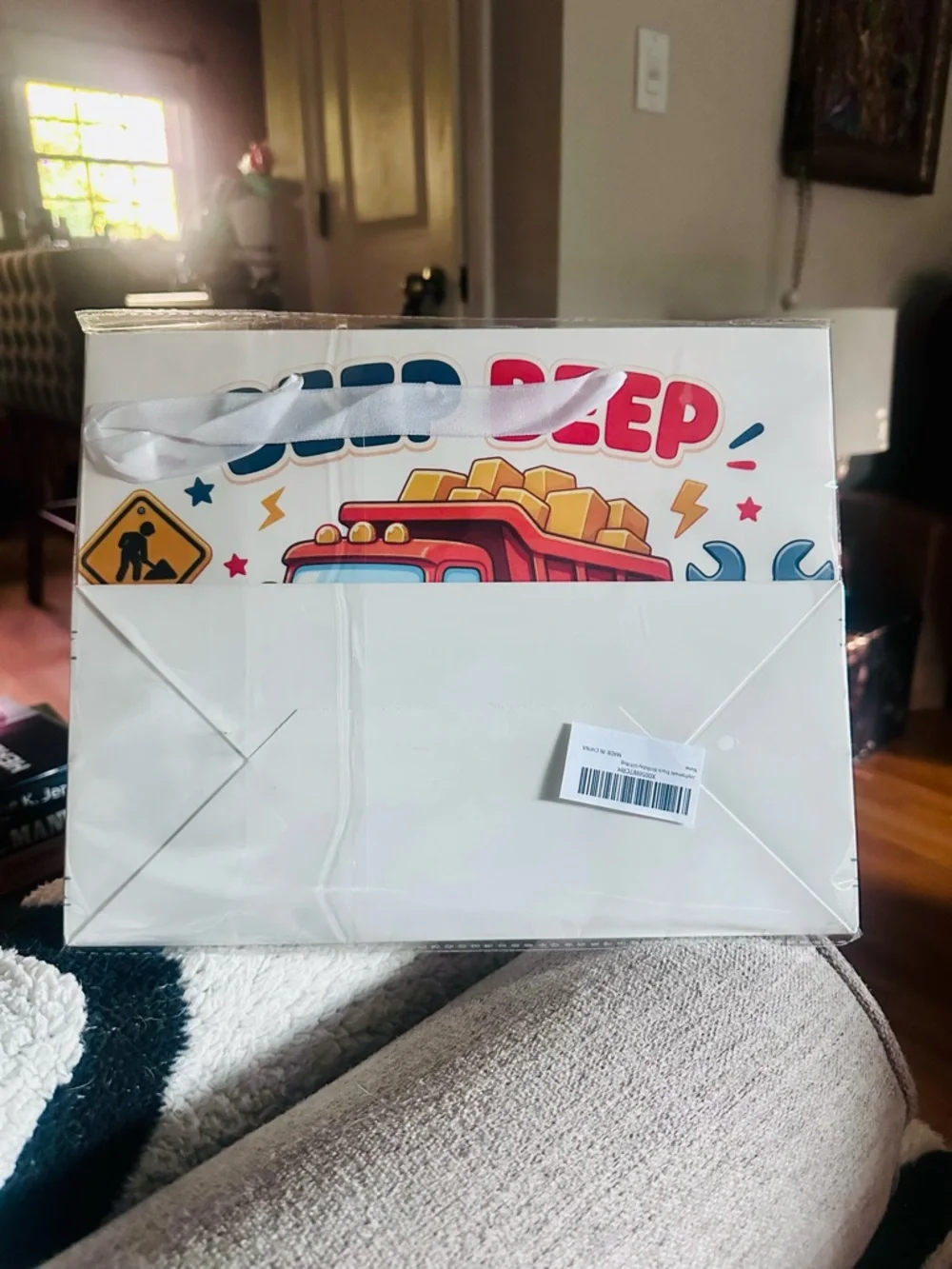 Beep Beep Birthday Red Dump Truck Party Gift Bag